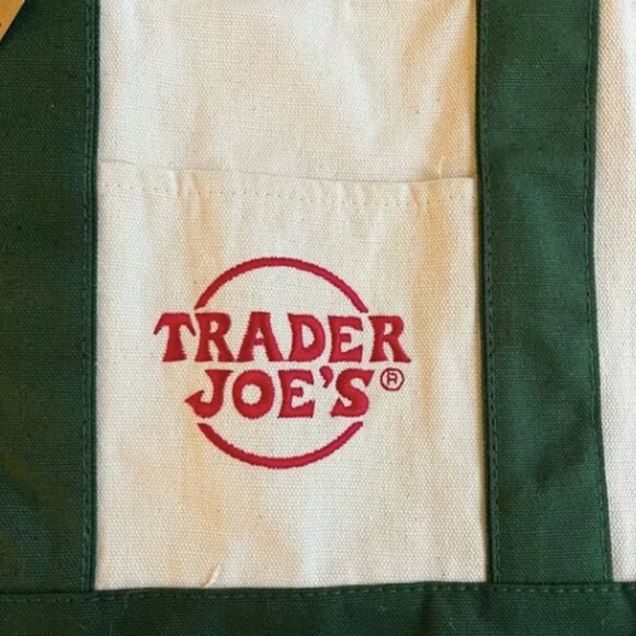 New With Tags! Trader Joe's Mini Canvas Tote Bag in Green - Picture 3 of 4